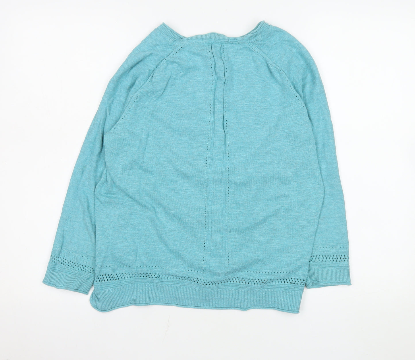 White Stuff Women's Blue Cotton Button Cardigan Size 12