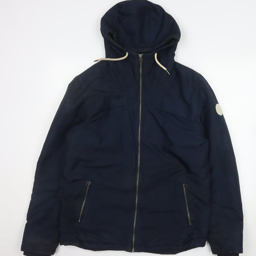 Jack & Jones Men's Blue Hooded Parka Jacket Size M