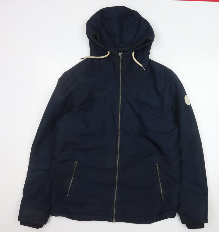 Jack & Jones Men's Blue Hooded Parka Jacket Size M