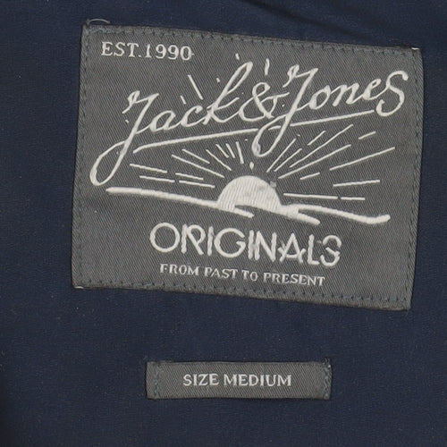 Jack & Jones Men's Blue Hooded Parka Jacket Size M
