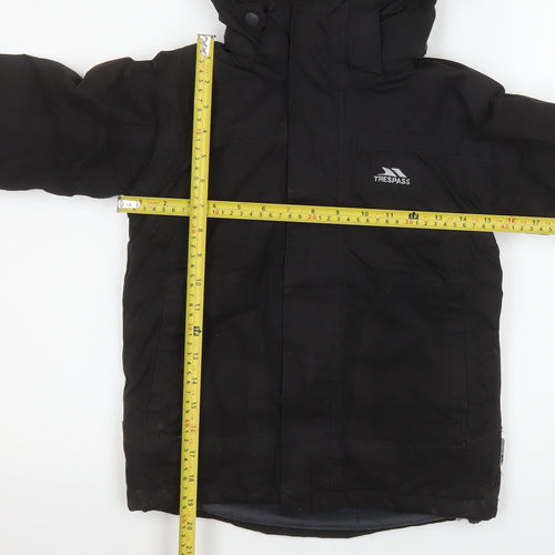 Trespass Boys Black 5-6 Years Hooded Waterproof Parka Jacket