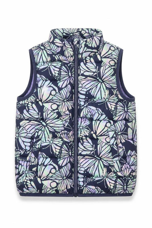 Mountain Warehouse Girls Multicoloured Butterfly Puffer Waistcoat 5-6 Years Water Resistant