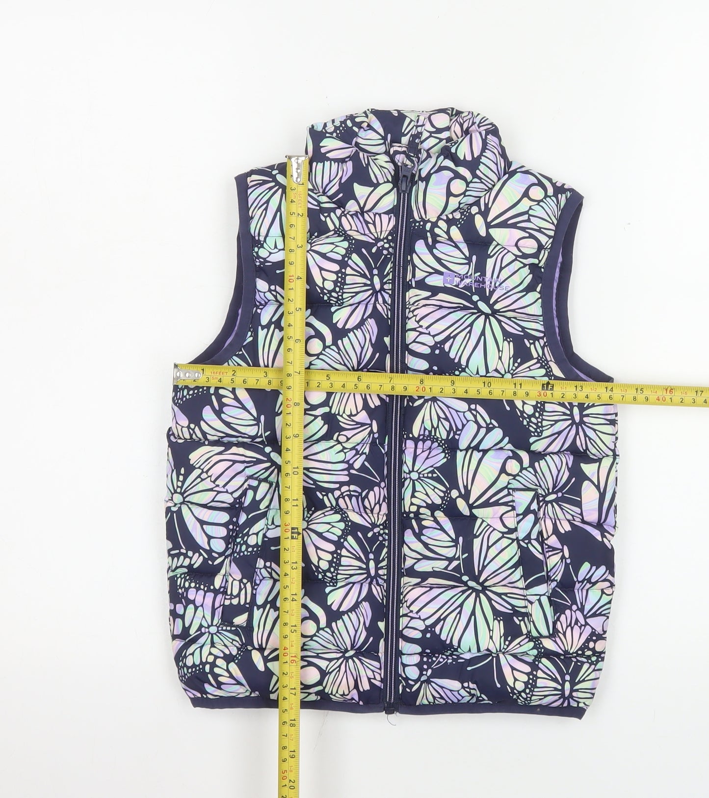 Mountain Warehouse Girls Multicoloured Butterfly Puffer Waistcoat 5-6 Years Water Resistant