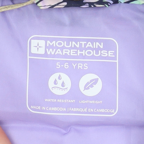 Mountain Warehouse Girls Multicoloured Butterfly Puffer Waistcoat 5-6 Years Water Resistant
