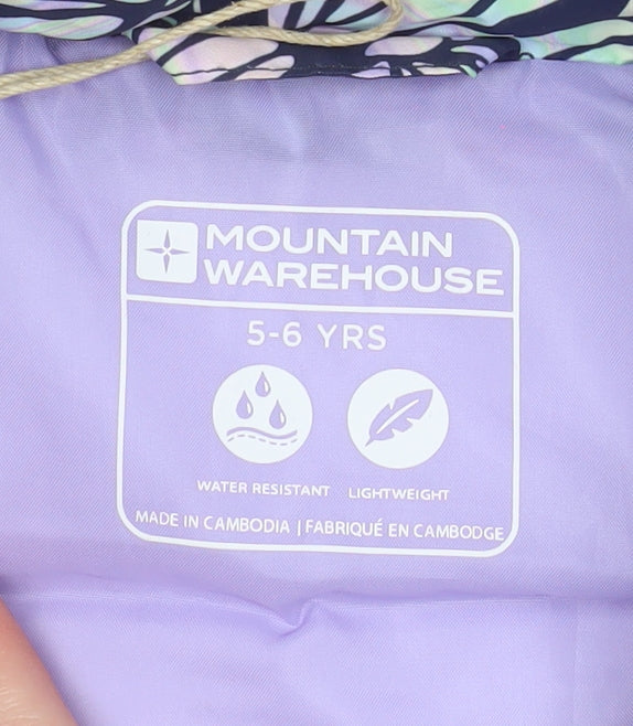 Mountain Warehouse Girls Multicoloured Butterfly Puffer Waistcoat 5-6 Years Water Resistant