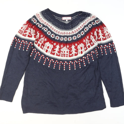 Next Men’s Blue Christmas Fair Isle Wool Blend Jumper Size L