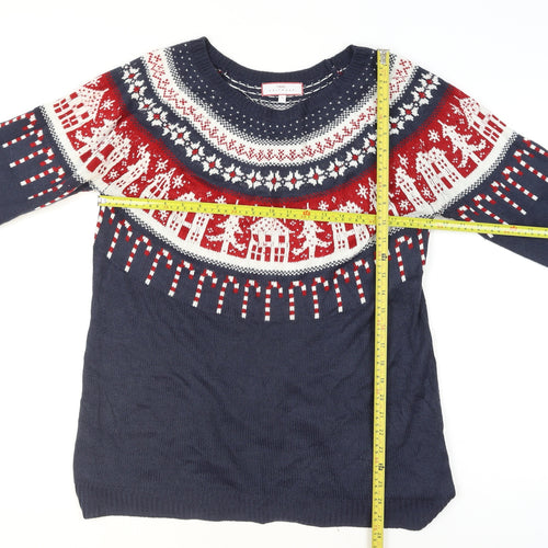 Next Men’s Blue Christmas Fair Isle Wool Blend Jumper Size L