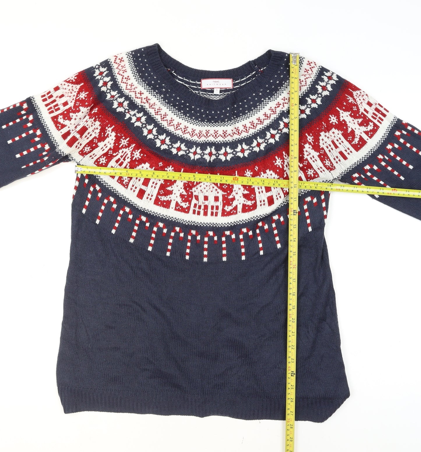 Next Men’s Blue Christmas Fair Isle Wool Blend Jumper Size L