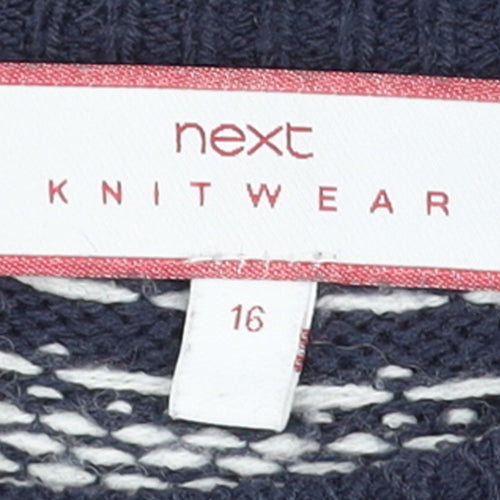 Next Men’s Blue Christmas Fair Isle Wool Blend Jumper Size L