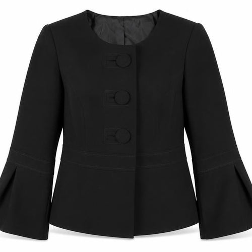 M&Co Women's Black Size 14 Tailored Three-Button Blazer Jacket