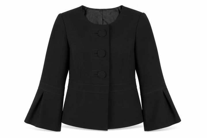 M&Co Women's Black Size 14 Tailored Three-Button Blazer Jacket