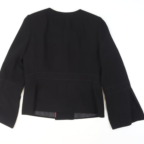 M&Co Women's Black Size 14 Tailored Three-Button Blazer Jacket