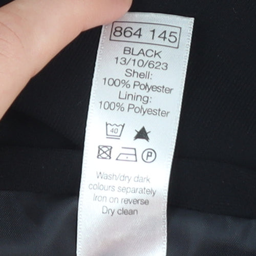 M&Co Women's Black Size 14 Tailored Three-Button Blazer Jacket
