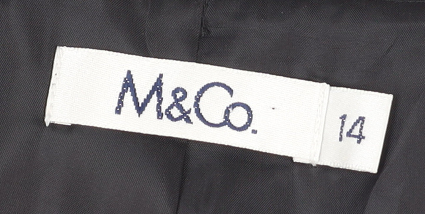 M&Co Women's Black Size 14 Tailored Three-Button Blazer Jacket