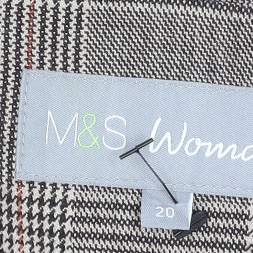 Marks and Spencer Womens Beige Check Single Breasted Blazer Size 20