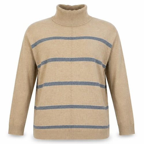 Next Women’s Beige Striped Roll Neck Long Sleeve Jumper Size 20