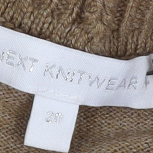 Next Women’s Beige Striped Roll Neck Long Sleeve Jumper Size 20