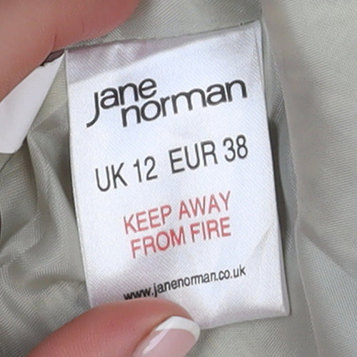 Jane Norman Women Beige Wool Blend Hooded Duffle Coat UK 12