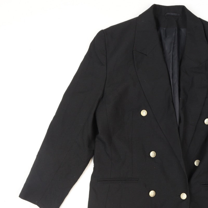 Additional view of Classic Woman Black Double-Breasted Blazer Jacket UK 14