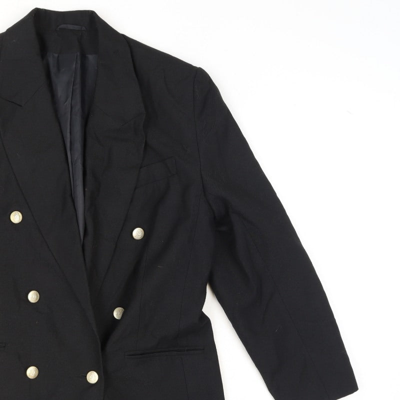 Additional view of Classic Woman Black Double-Breasted Blazer Jacket UK 14