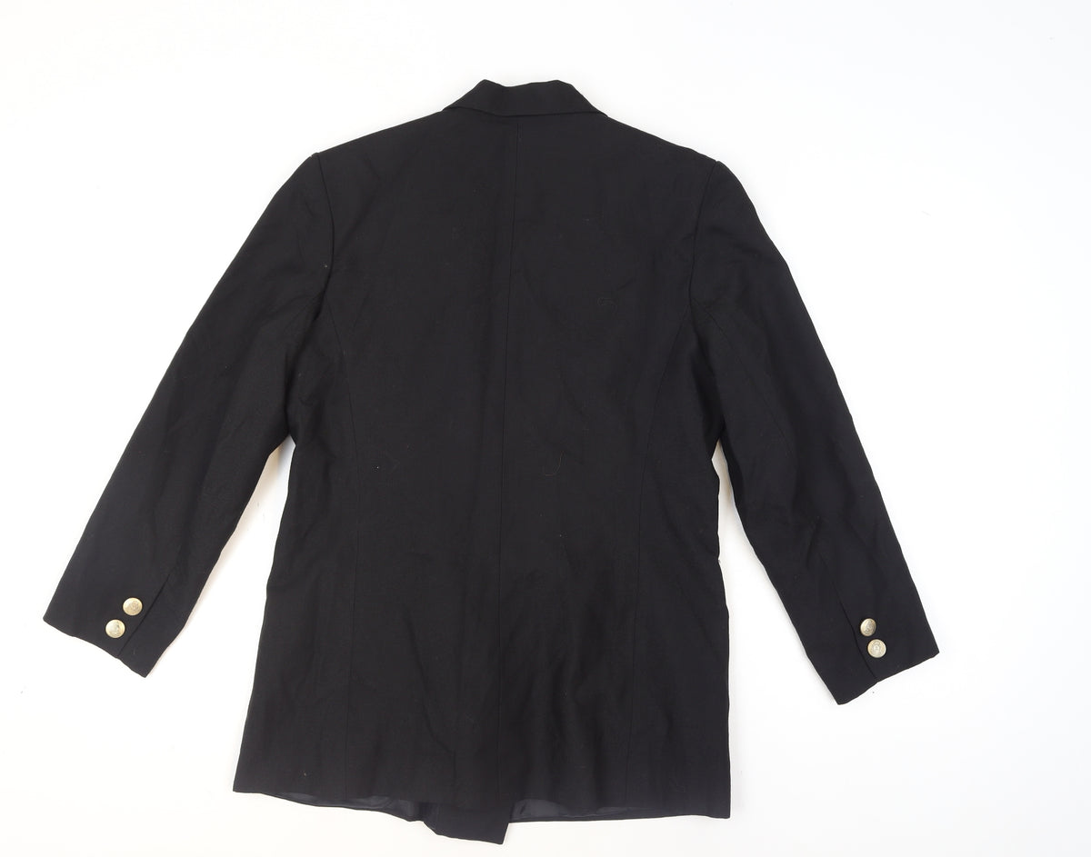 Brand and care label for Classic Woman Black Double-Breasted Blazer Jacket UK 14