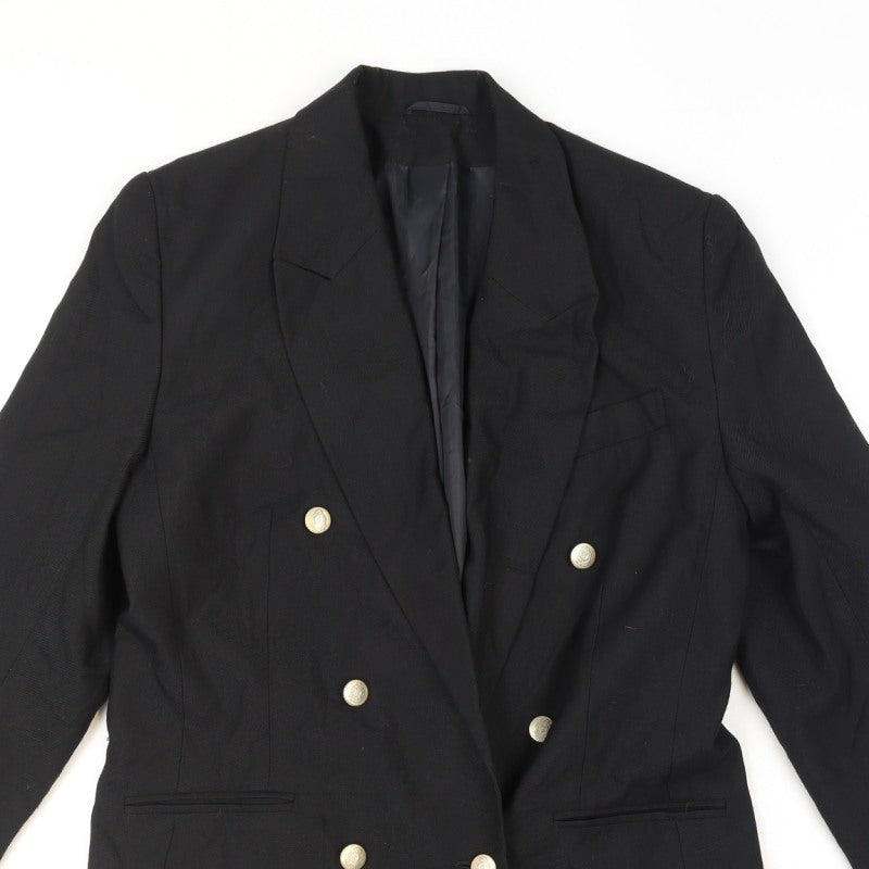 Additional view of Classic Woman Black Double-Breasted Blazer Jacket UK 14