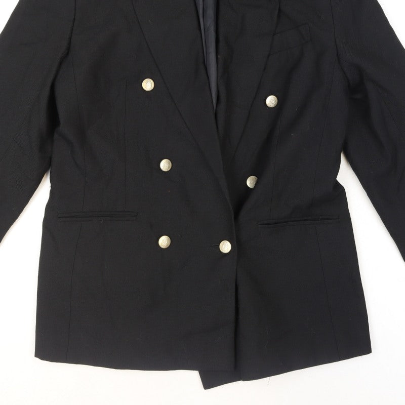 Additional view of Classic Woman Black Double-Breasted Blazer Jacket UK 14
