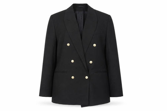 Classic Woman Black Double-Breasted Blazer Jacket UK 14