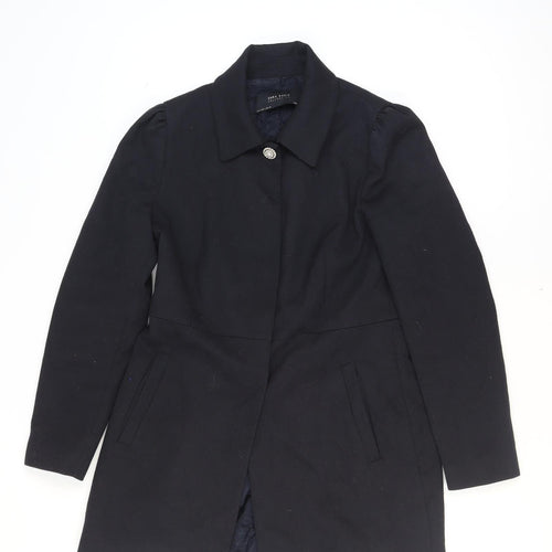 Zara Women's Black Blazer Lined Mid-Length Formal Jacket Size 14