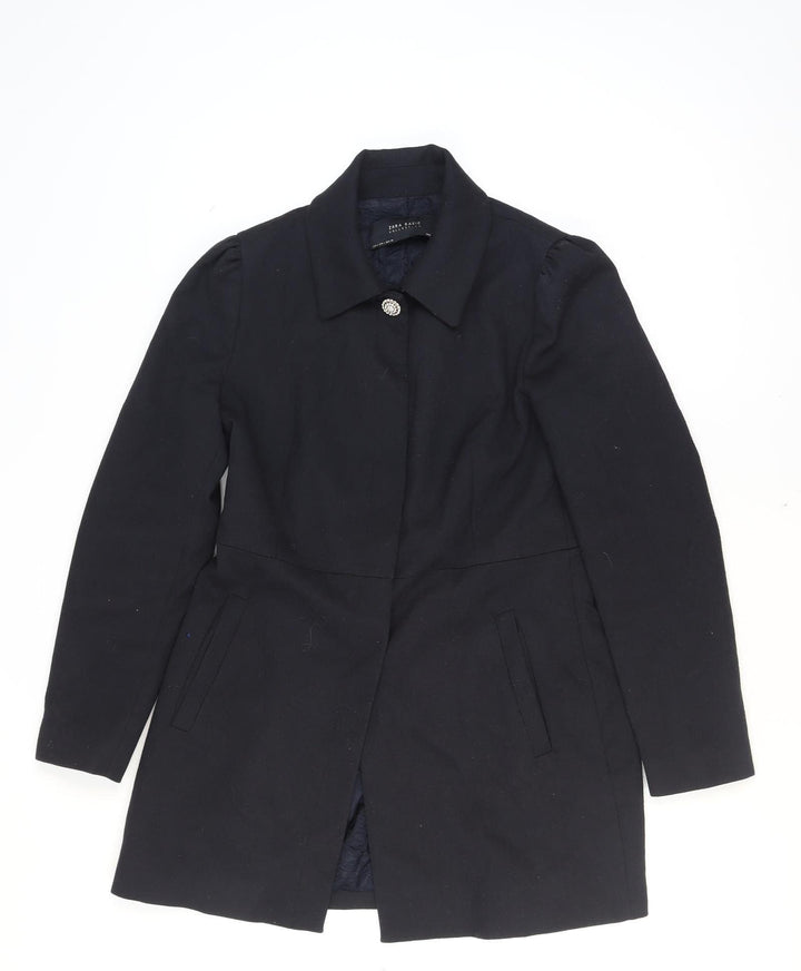 Zara Women's Black Blazer Lined Mid-Length Formal Jacket Size 14