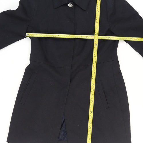Zara Women's Black Blazer Lined Mid-Length Formal Jacket Size 14