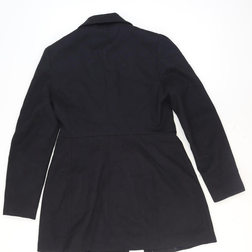 Zara Women's Black Blazer Lined Mid-Length Formal Jacket Size 14