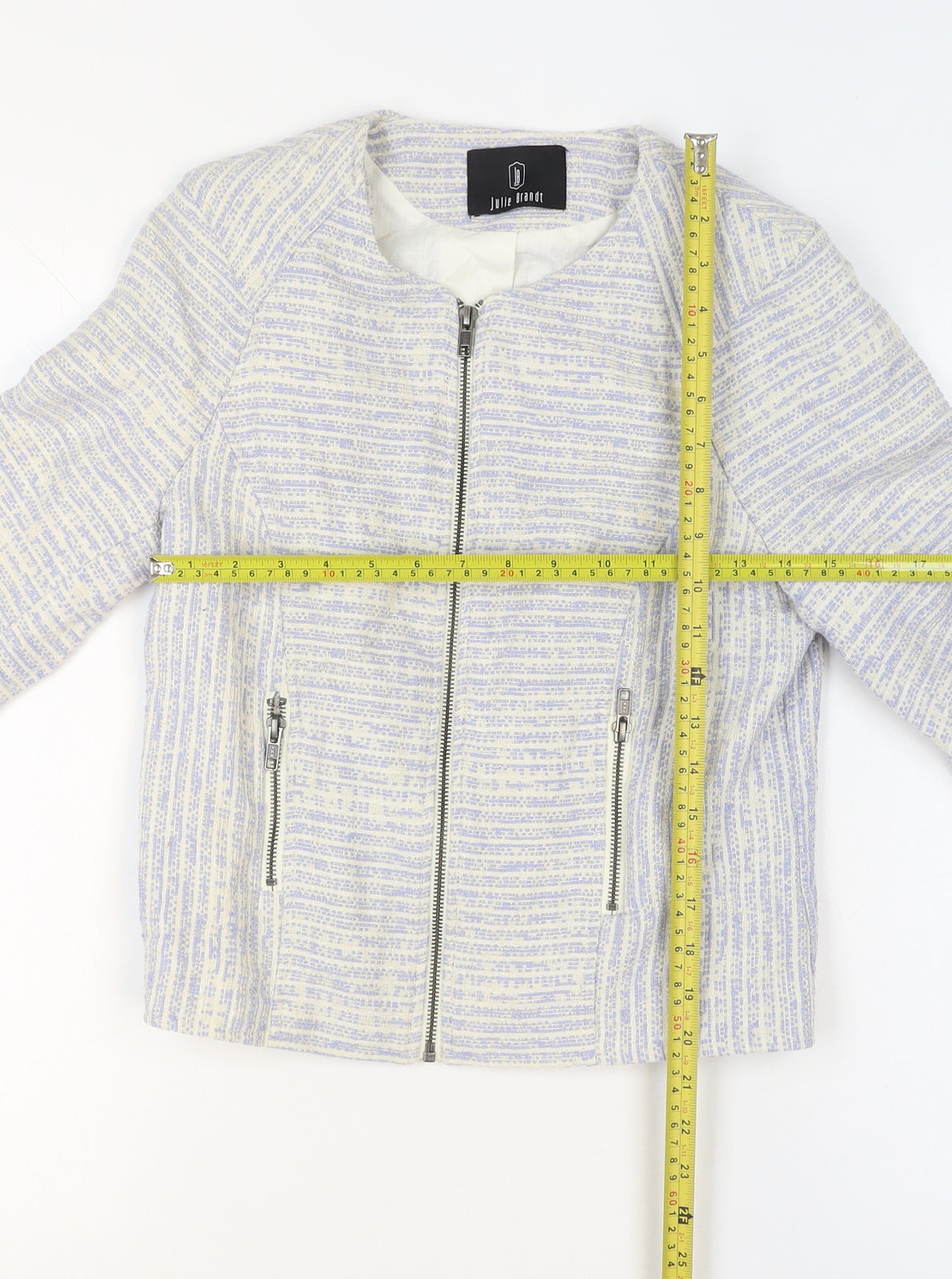 Julie Brandt Women's Ivory Woven Cropped Blazer Size 8
