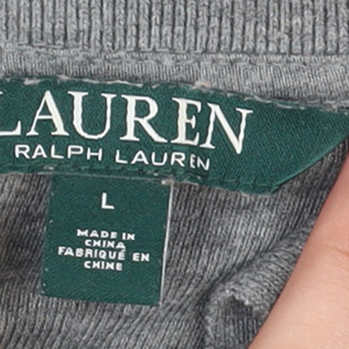 Ralph Lauren Grey 3/4 Sleeve Cotton Polo Shirt Men's L