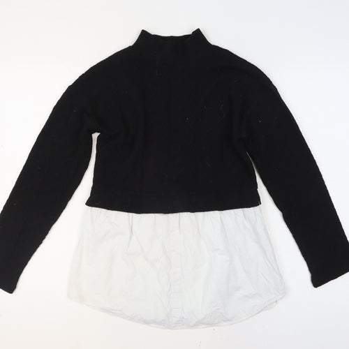 New Look Womens Black Mock Neck Long Sleeve Jumper Size 8