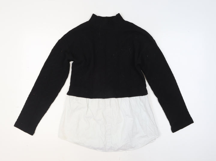 New Look Womens Black Mock Neck Long Sleeve Jumper Size 8