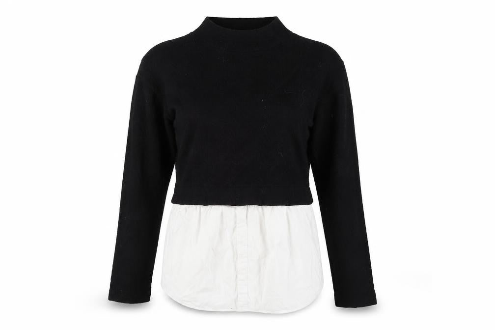 Front view of New Look women’s black mock neck long sleeve jumper, size UK 8