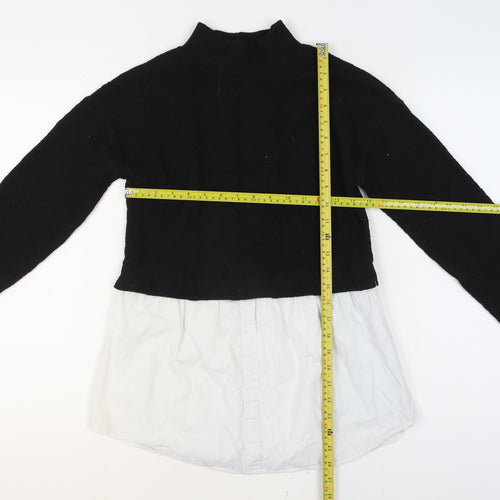 New Look Womens Black Mock Neck Long Sleeve Jumper Size 8