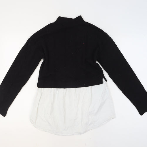 New Look Womens Black Mock Neck Long Sleeve Jumper Size 8