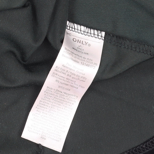 ONLY Women's Green Velour Shift Dress Size S Long Sleeve Party