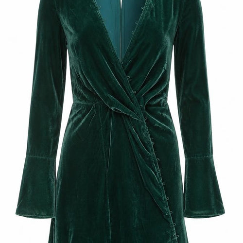 ASOS DESIGN Women's Green Velvet Wrap Dress Size 10
