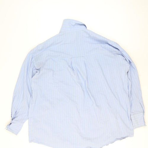 ASOS DESIGN Women Blue Striped Button-Up Shirt Size S