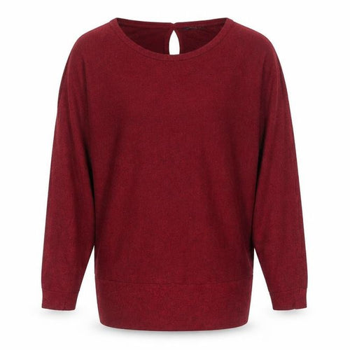Roman Women Red 14 Pullover Knit Jumper 3/4 Sleeve Relaxed Fit