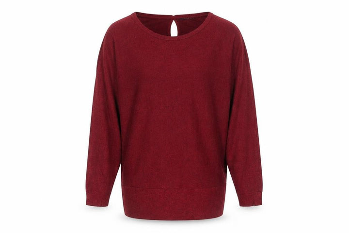 Roman Women Red 14 Pullover Knit Jumper 3/4 Sleeve Relaxed Fit
