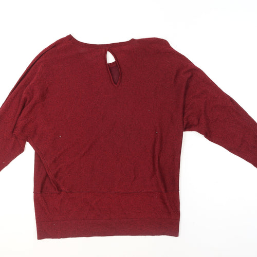 Roman Women Red 14 Pullover Knit Jumper 3/4 Sleeve Relaxed Fit