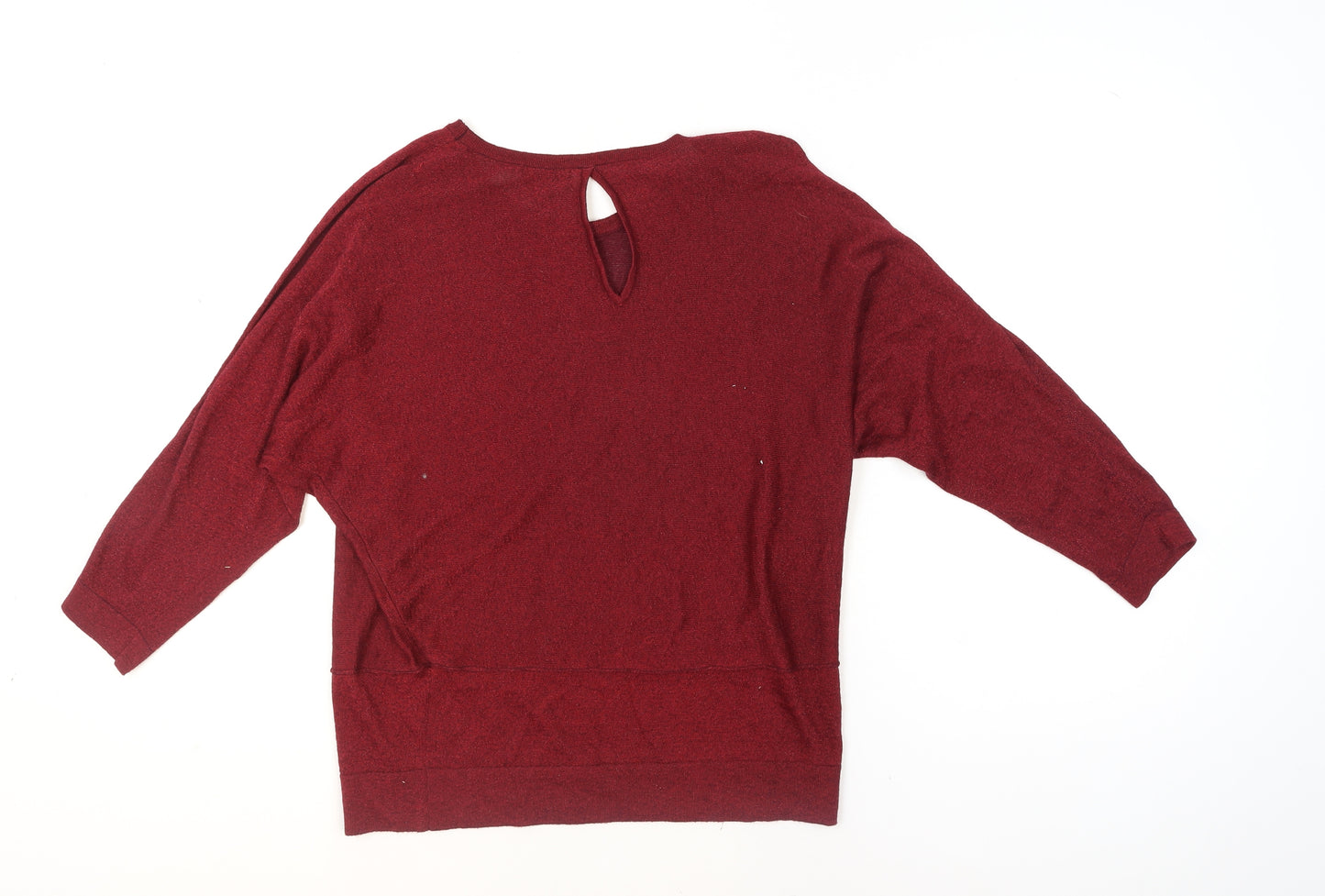 Roman Women Red 14 Pullover Knit Jumper 3/4 Sleeve Relaxed Fit