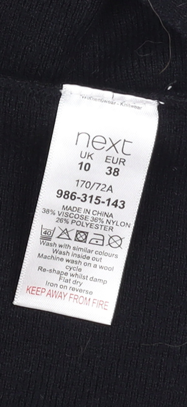 Next Women’s Black A-Line Knit Skirt Size 10 Stretch Workwear