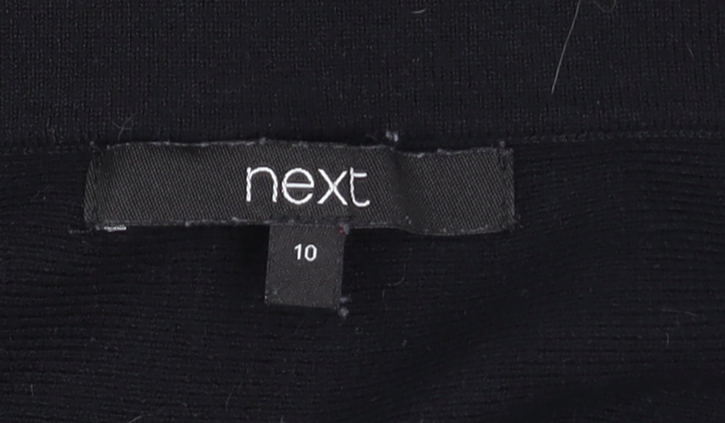Next Women’s Black A-Line Knit Skirt Size 10 Stretch Workwear
