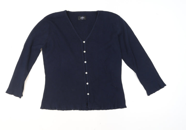 Jasper Conran Jeans Womens Blue V-Neck Cardigan Size L