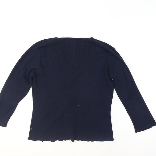 Jasper Conran Jeans Womens Blue V-Neck Cardigan Size L